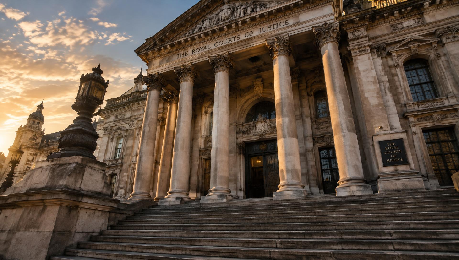 Classical courthouse with stone columns and steps
